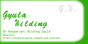 gyula wilding business card